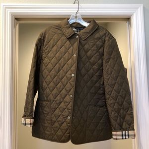 Burberry quilted jacket olive green size M